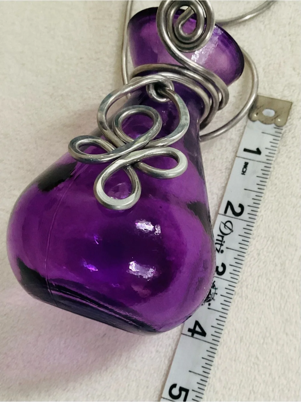 Purple Celtic Knot Hanging Glass Bud Vase Wall Decor